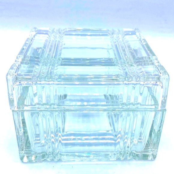 Vintage Lead Crystal Square Trinket Box Beautiful For Your Crystal Collection - Picture 7 of 7